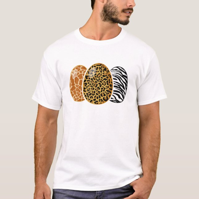 Giraffe Zebra Leopard Ostereier Muster Niedlich Os T-Shirt (Vorderseite)