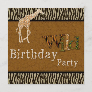 Giraffe Zebra Safari Zoo Einladung zum Geburtstag