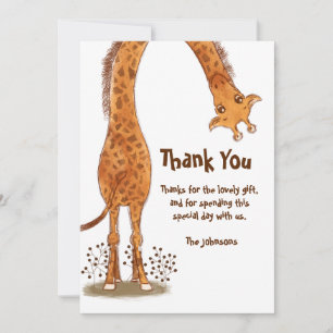 Giraffe, Zoo Animal Birthday, personalizable Dankeskarte
