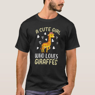 Giraffe Zoo Animal Giraffe Ein Niedliches Mädchen, T-Shirt