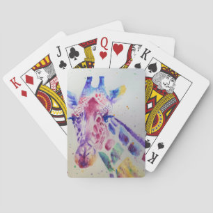 Giraffe Zoo Animal Watercolor Playing Cards Set Spielkarten