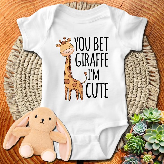 Giraffe Zoo Animal Wild You Bet Giraffe Ich bin Ni Baby Strampler (Von Creator hochgeladen)