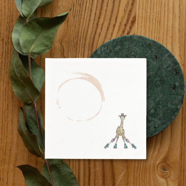 Giraffe zu Skaten für Babydusche Serviette (Von Creator hochgeladen)