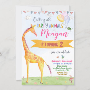 Giraffe zum Geburtstag Einladung Safari Dschungel