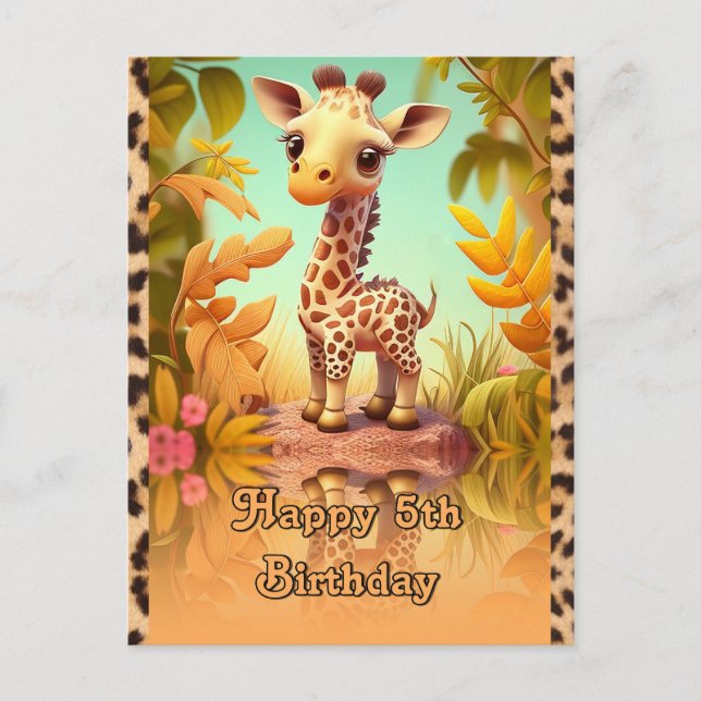 Giraffe zum Geburtstag für Kinder Postkarte (Vorderseite)