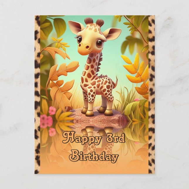 Giraffe zum Geburtstag für Kinder Postkarte (Vorderseite)