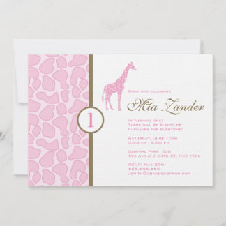 Giraffe zum Geburtstag - Mädchen Einladung