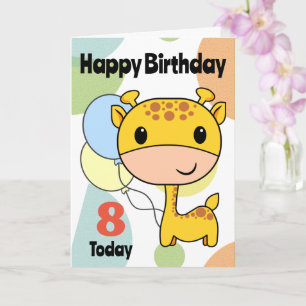 Giraffe zum Geburtstag mit veränderbarem Alter Karte