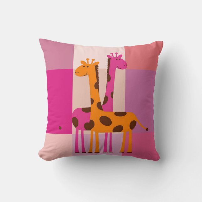 Giraffe zum Muttertagswirbel Kissen (Vorderseite)