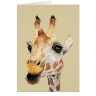 Giraffen-Aquarell-Safari-Malerei des Kauen- 