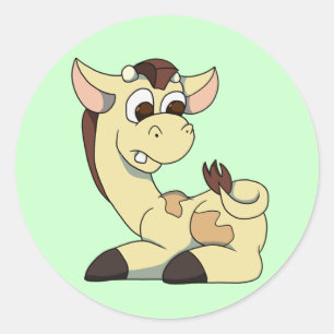 Giraffen-Aufkleber Runder Aufkleber