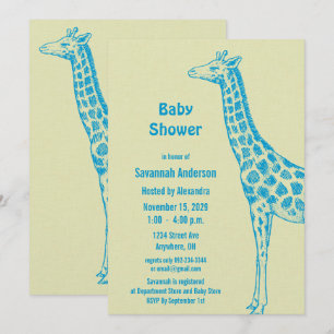 Giraffen-Baby-Jungen-Einladungen zur Babyparty Einladung