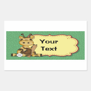 Giraffen-Baseball-Aufkleber Rechteckiger Aufkleber