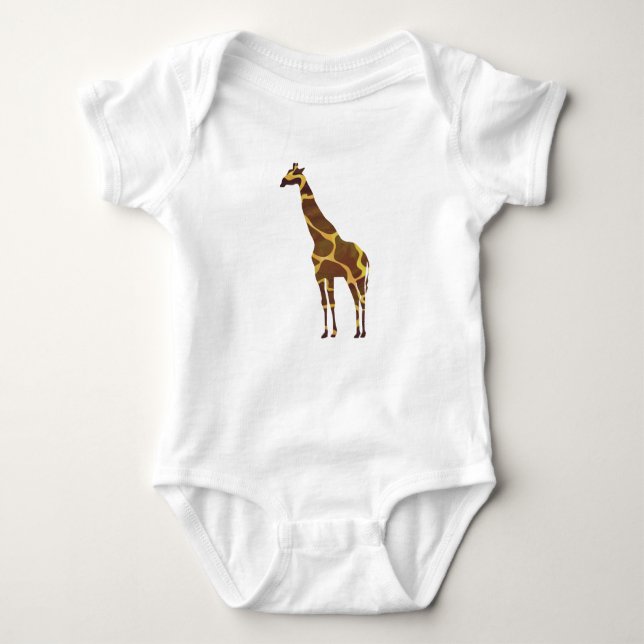 Giraffen Brown und Gelbe Silhouette Shirts (Vorderseite)