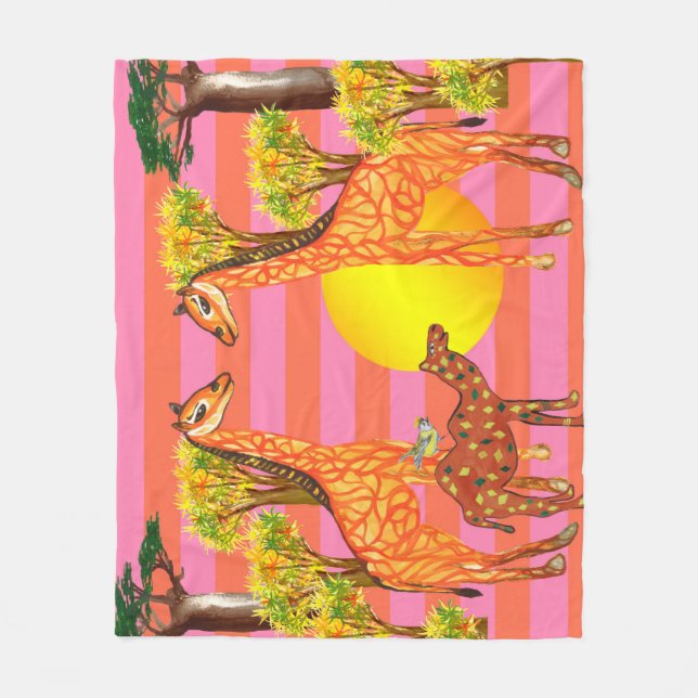 Giraffen, Camel & Sun Fleece Blanket (Vorderseite)