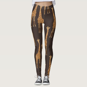 Giraffen Dark: Abstrakt Vintag nahtlos. Leggings