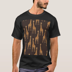 Giraffen Dark: Abstrakt Vintag nahtlos. T-Shirt