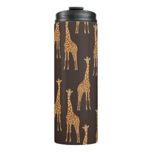 Giraffen Dark: Abstrakt Vintag nahtlos. Thermosbecher