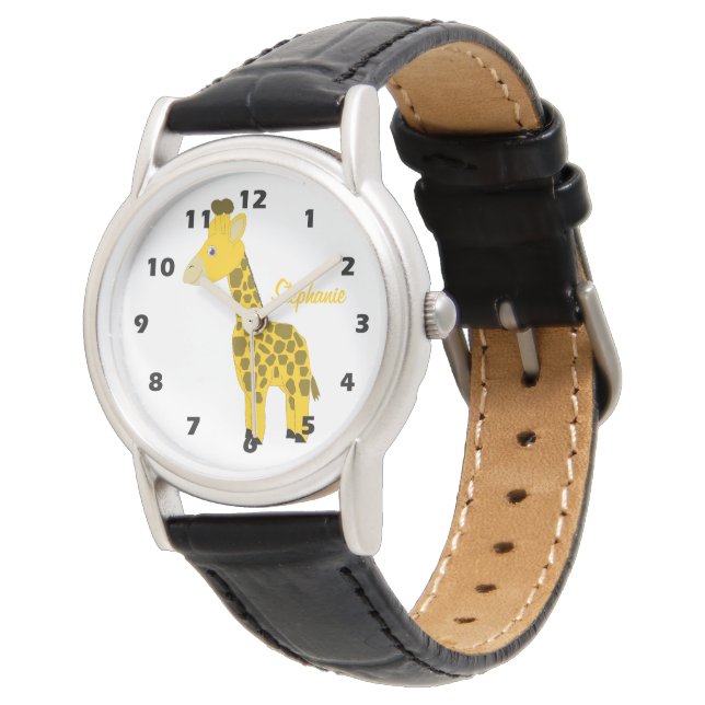 Giraffen-Design Armbanduhr (Schrägansicht)