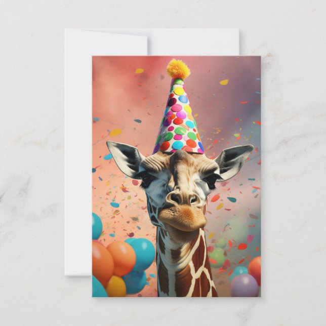 Giraffen-Design, farbenfroh Dankeskarte (Vorderseite)