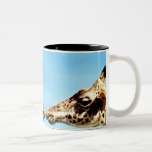 Giraffen, die Nasen berühren Zweifarbige Tasse
