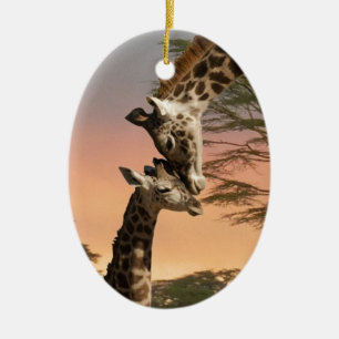 Giraffen, die sich grüßen keramikornament