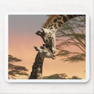 Giraffen, die sich grüßen mousepad