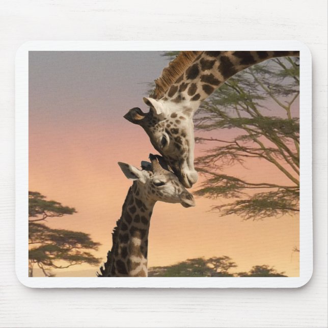 Giraffen, die sich grüßen mousepad (Vorne)