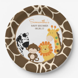 Giraffen-Druck-Dschungel-Safari-Tier-Pappteller Pappteller