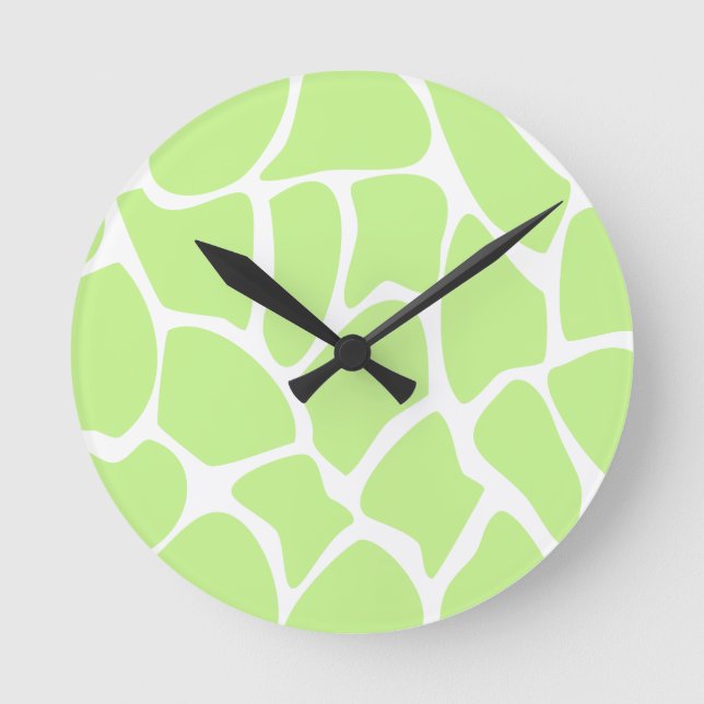 Giraffen-Druck-Muster im hellen Limonen Grün Runde Wanduhr (Vorderseite)