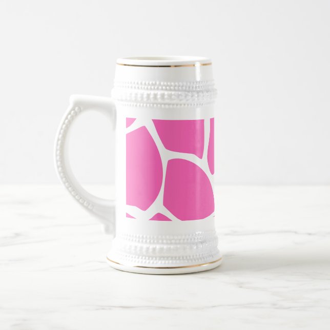 Giraffen-Druck-Muster im hellen Rosa Bierglas (Links)