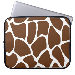 Giraffen-Druck-Muster in dunklem Brown Laptopschutzhülle