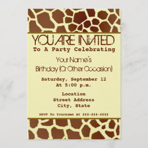 Giraffen-Druck-Party Einladung