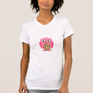Giraffen-Druck u. rosa Eulen-T-Shirt T-Shirt