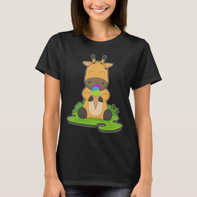 Giraffen-Eiscreme-Tüte T-Shirt (Vorderseite)