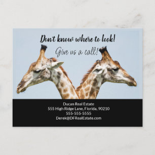 Giraffen-Empfehlungs-Client Immobilien-Marketing V Postkarte