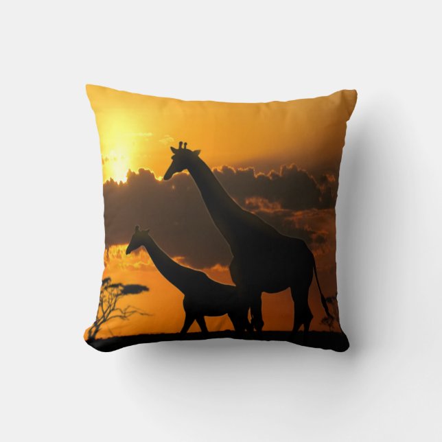 Giraffen-Familie 2 Kissen (Vorderseite)