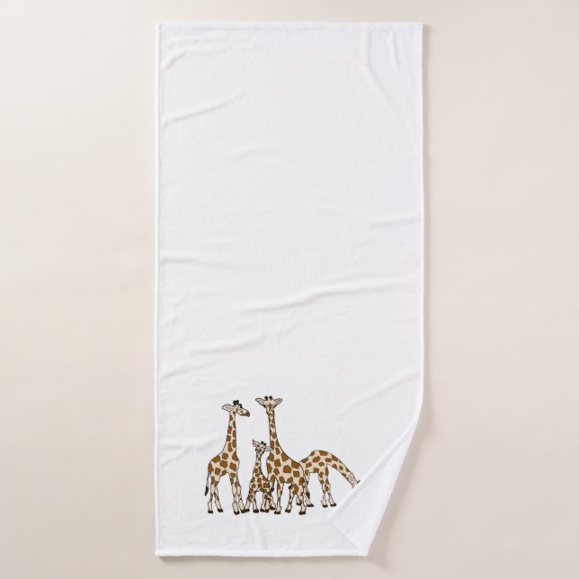 Giraffen-Familie in Brown und im beige Bad-Tuch Badehandtuch (Badehandtuch)