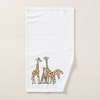 Giraffen-Familie in Brown und im beige Handtuch