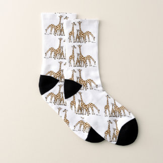 Giraffen-Familie in Brown und in den beige Socken