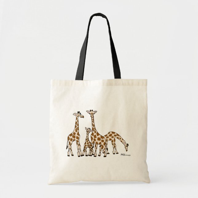 Giraffen-Familie in Brown und in der beige Tragetasche (Vorne)