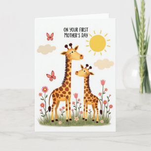 Giraffen-Familie Muttertagskarte Karte