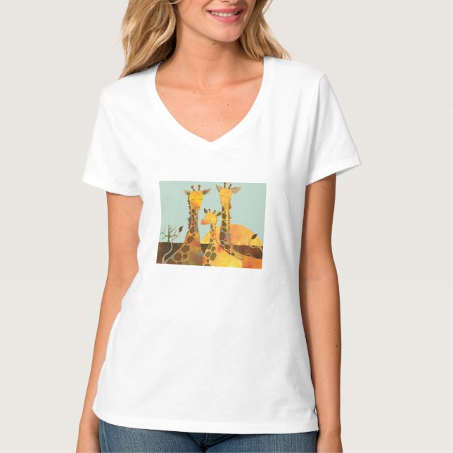 Giraffen-Familie T-Shirt (Vorderseite)
