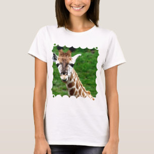 Giraffen-Foto-Damen-angepasster T - Shirt