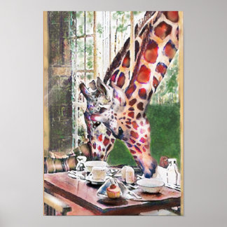 Giraffen für Tee Poster