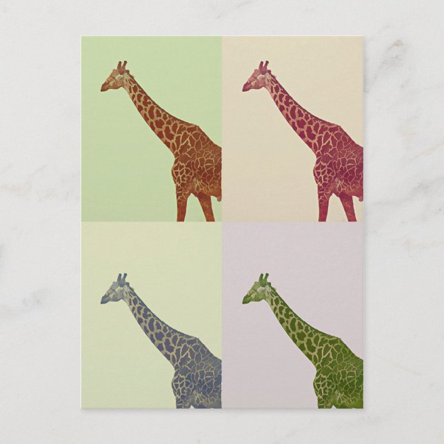 Giraffen für Vintage Farben Postkarte (Vorderseite)