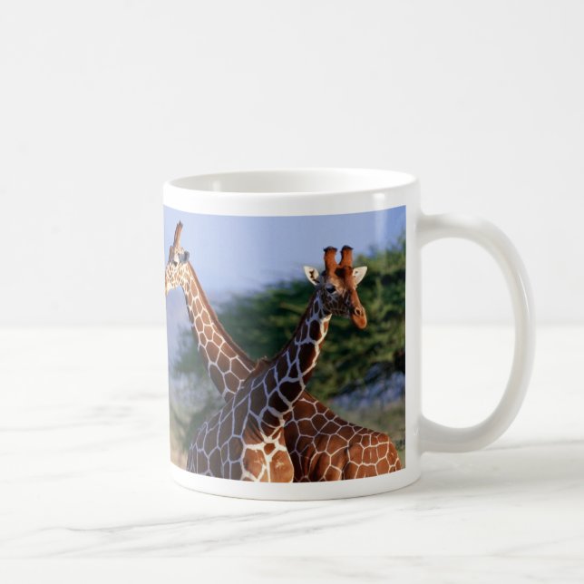 Giraffen gekreuzt, Mutter + Kind Kaffeetasse (Rechts)
