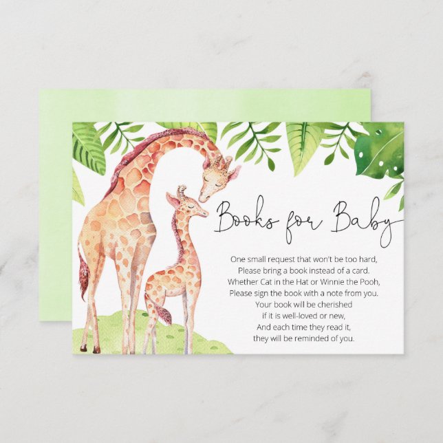 Giraffen geschlechtsneutrale Safari-Bücher für Kin Begleitkarte (Vorne/Hinten)