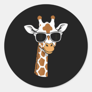 Giraffen-Gesicht Sonnenbrille Lustige Giraffe für Runder Aufkleber