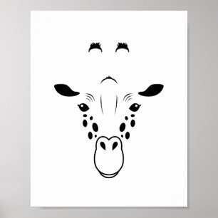 Giraffen-Gesichtssilhouette Poster